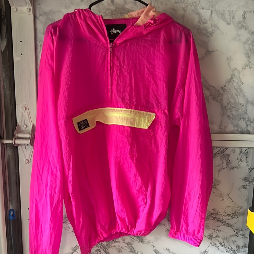 Stussy Bright Pink Jacket with Yellow Detail